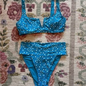 Aerie Blue Patterned Bikini